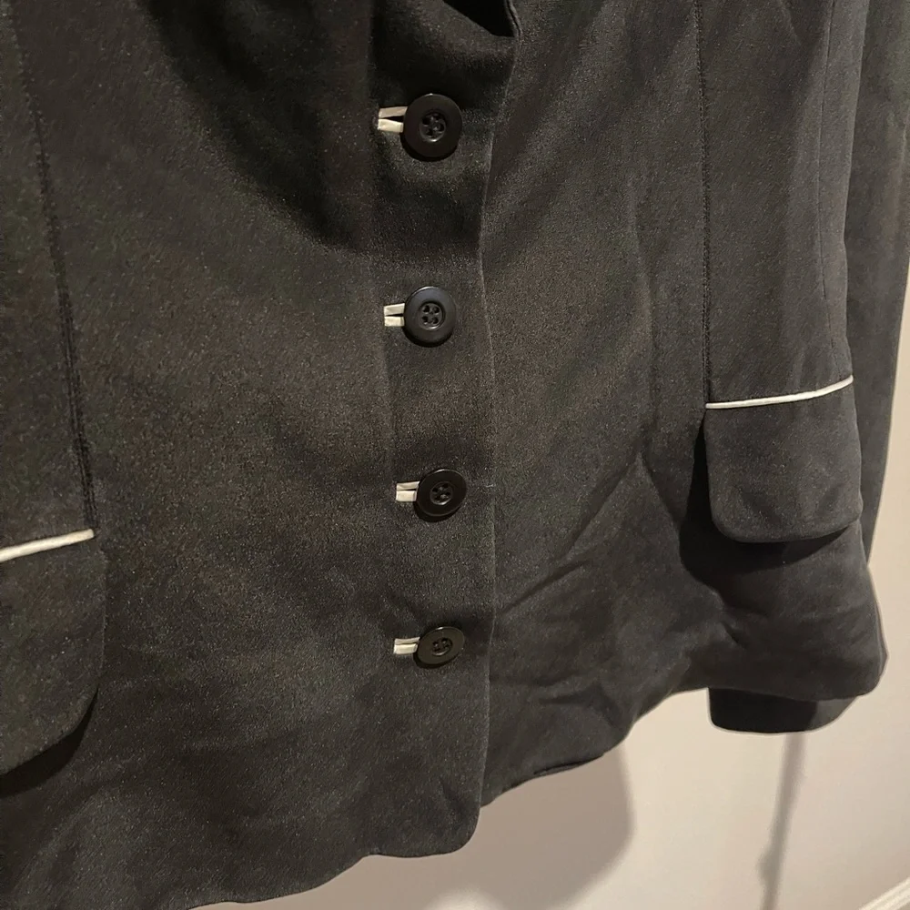 Vintage Dué Per Dué 100% Silk Blazer Suit Jacket Size 12 - Picture 6 of 7